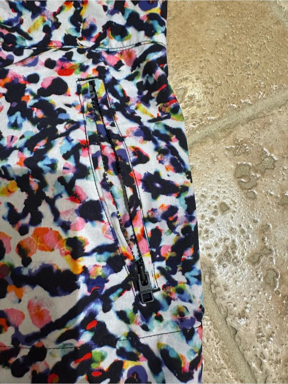 Athleta Women’s Multicolor Print Athletic Shorts — Black, Pink, Yellow, Blue
